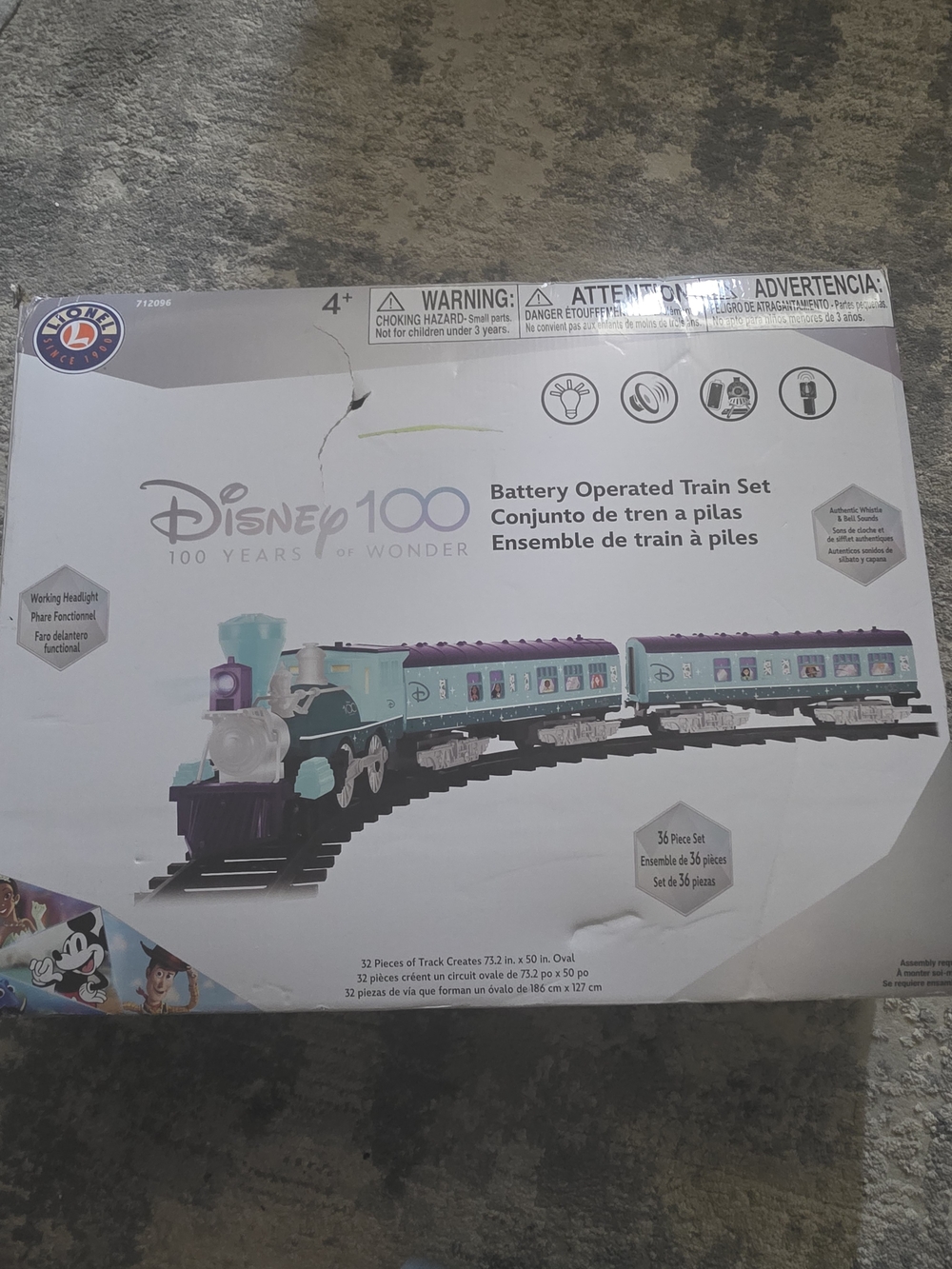 Disney Teal & Purple Battery Operated Train Set - 100 Years of Wonder